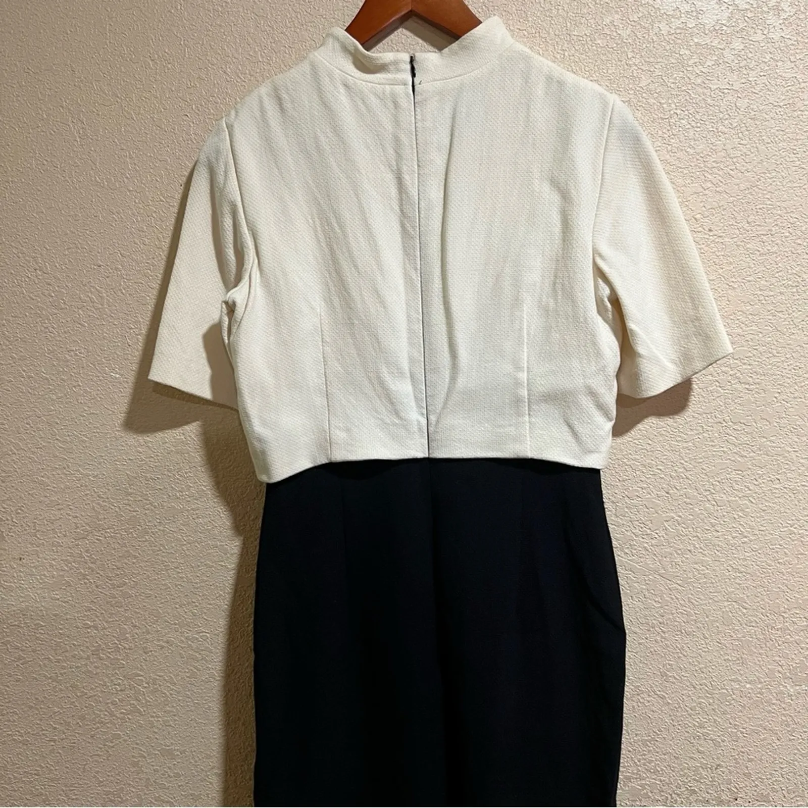 Escada black cream virgin wool sheath dress - Image 4