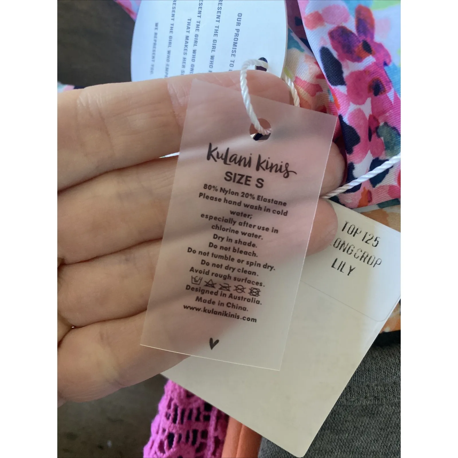 Kulani Kinis Womens‎ Small Lily Long Crop Floral Bikini Top NEW - Image 6