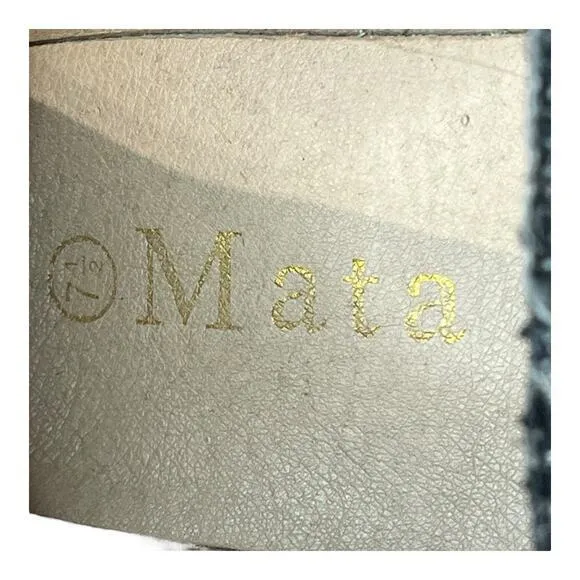 Mata‎ Animal Print Plaid Raw Edge Slip On Platform Shoes Women Size 7.5 Gray - Image 13