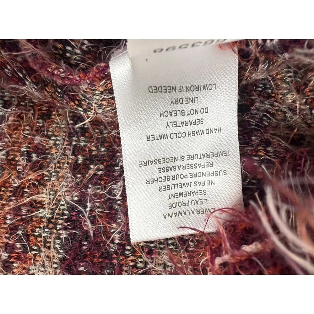 Tribal Multicolor Eyelash Sweater XL Earth‎ Tones Tan Rust Cream Fuzzy Soft - Image 5