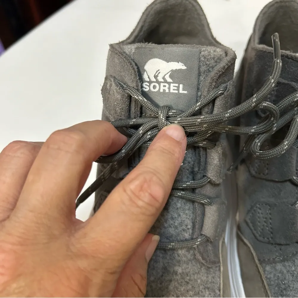 Sorel Kinetic Breakthru Caribou Suede Boot in Quarry and Sea Salt - Image 4