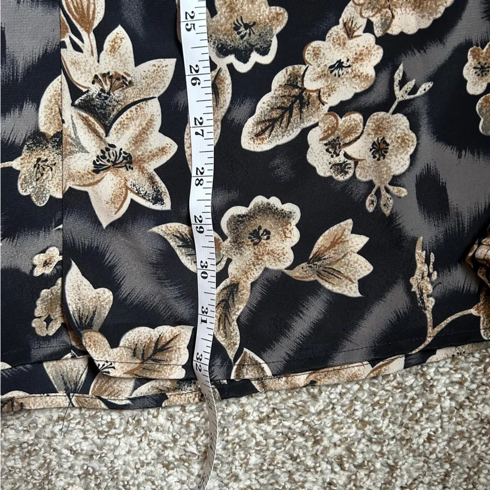 BICE Vintage Black Cream Floral Maxi Skirt Retro 90s Casual Neutral 4 Vacation - Image 5