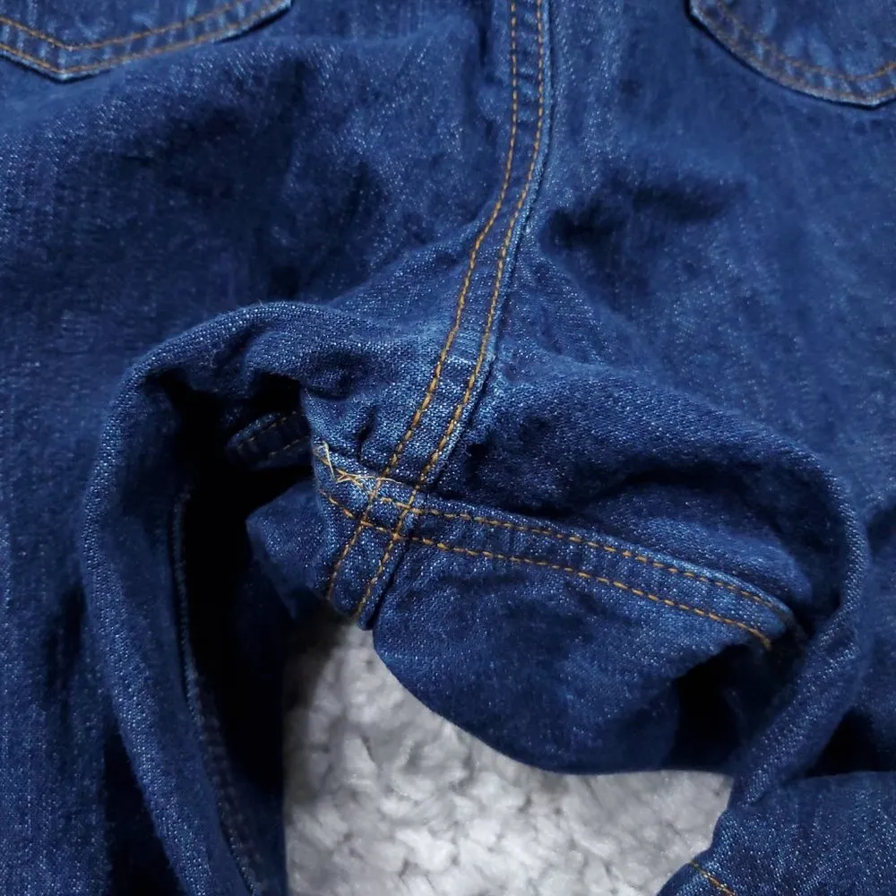 Natural Reflections Flannel Lined Straight Leg Jeans Women's Size 12 Blue Denim - Image 4