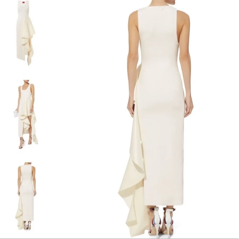 Solace London Naya Ruffle Dress In Cream - Image 2