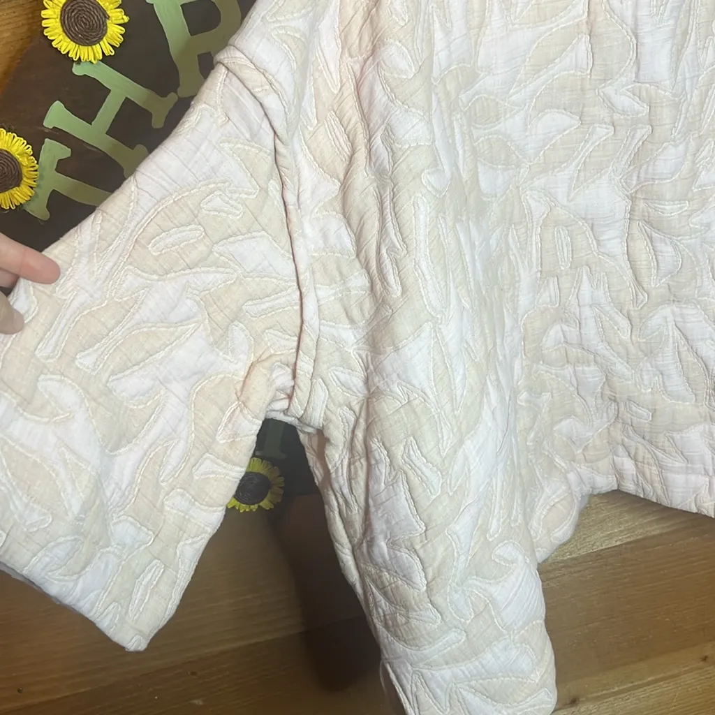 Universal Threads Universal Thread Blush Pink Quilted Crop Open Kimono Short Jacket OSFA Pockets - Image 5