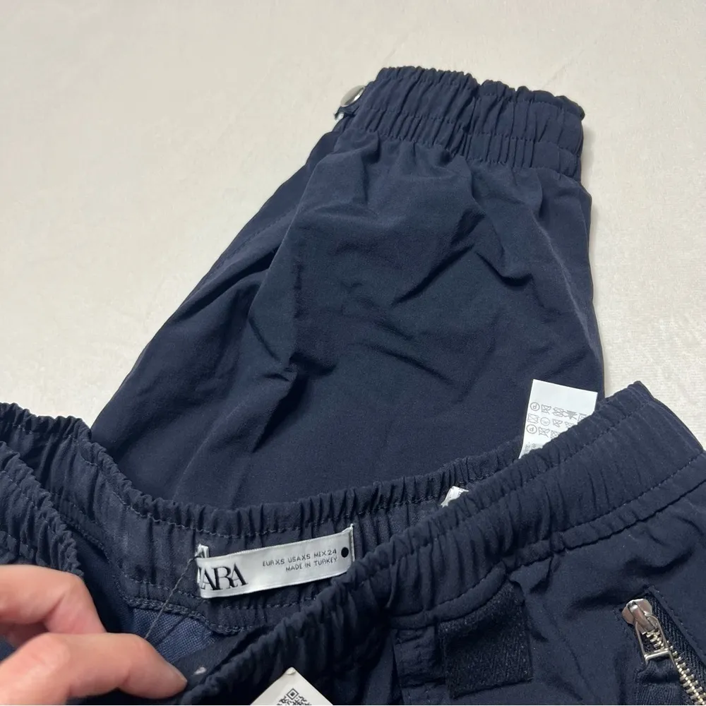 Zara Cargo Trousers With Zips Blue NWT - Image 9