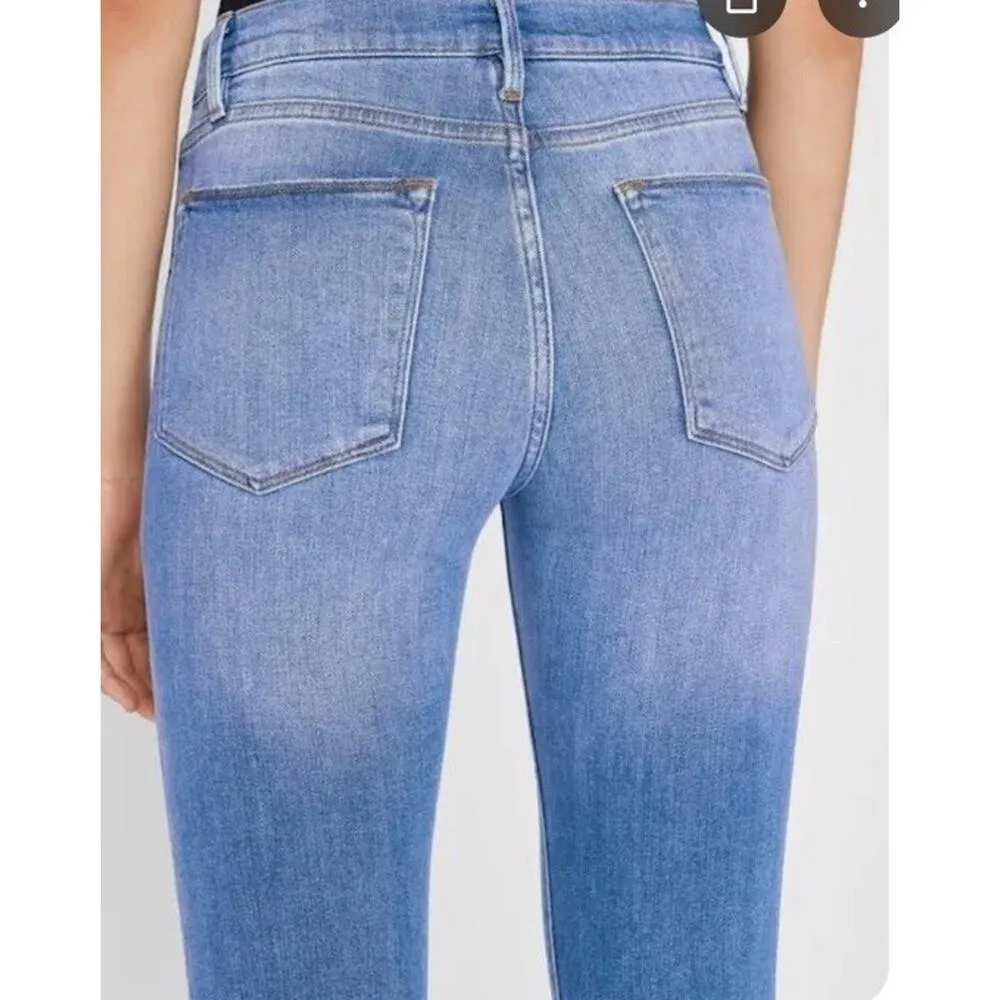 Frame Jeans Womens Size 29 Blue Denim Le High Straight Fit Distressed Ankle - Image 2