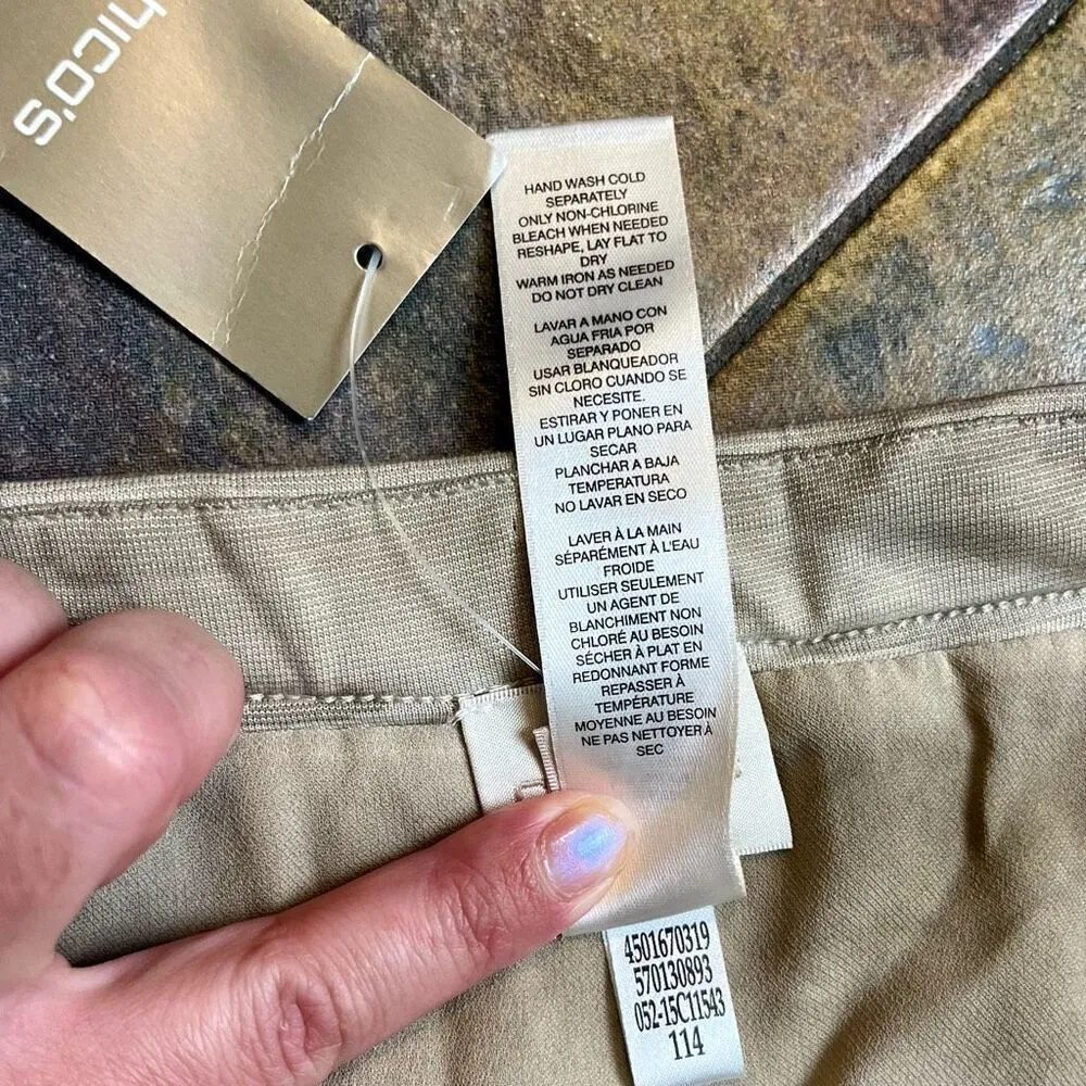 NWT Chico’s Pieced Fabric Mix Meghan Taupe Skirt 3 XL 16 - Image 9