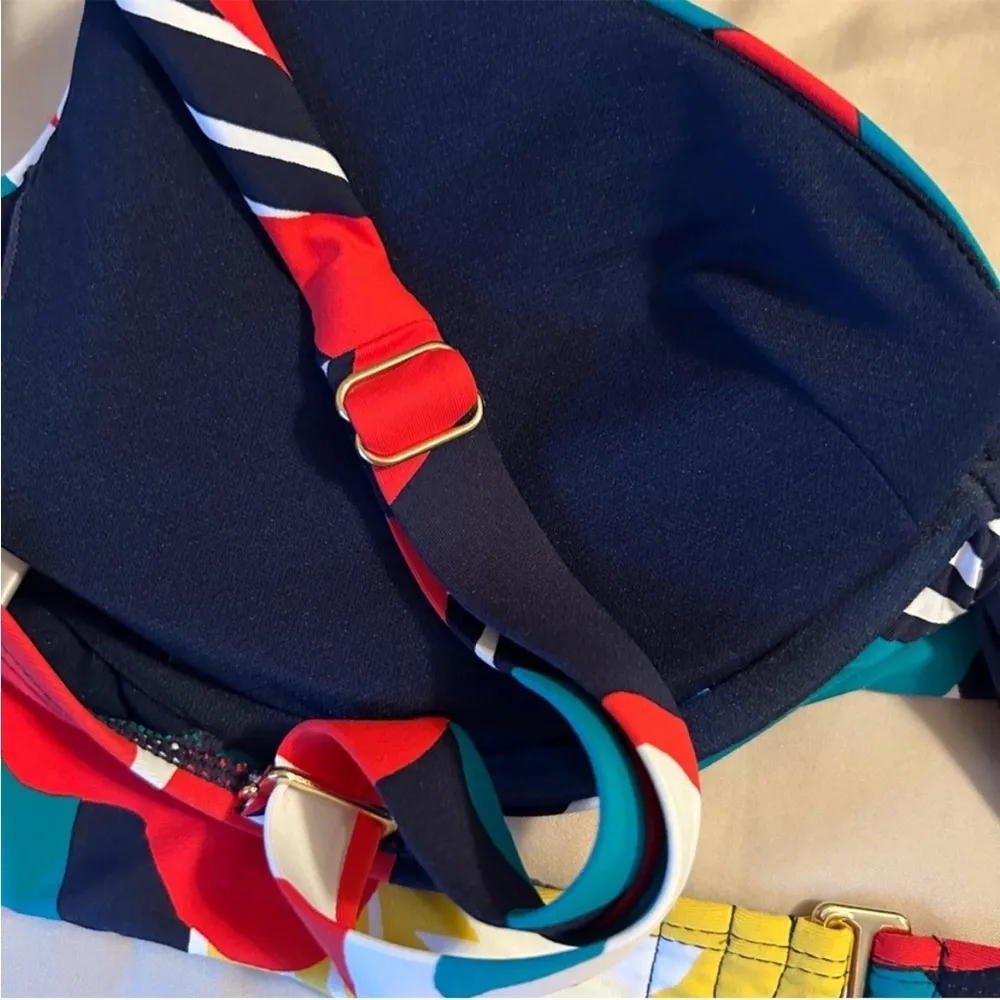 Cole Of California 2 Piece Bikini High Cut Bottom Twist Underwire Top Womens 14 Red - Image 8