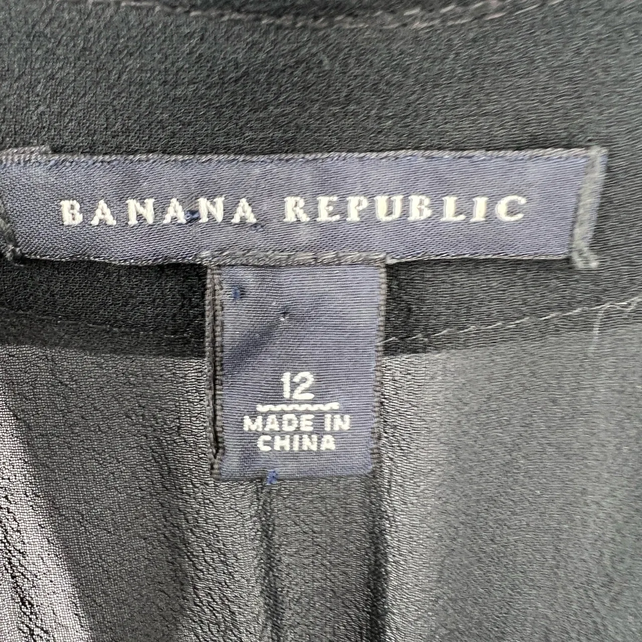 Banana Republic Silk Dress Midi Black V Neck Sleeveless Sheer Size 12 - Image 6