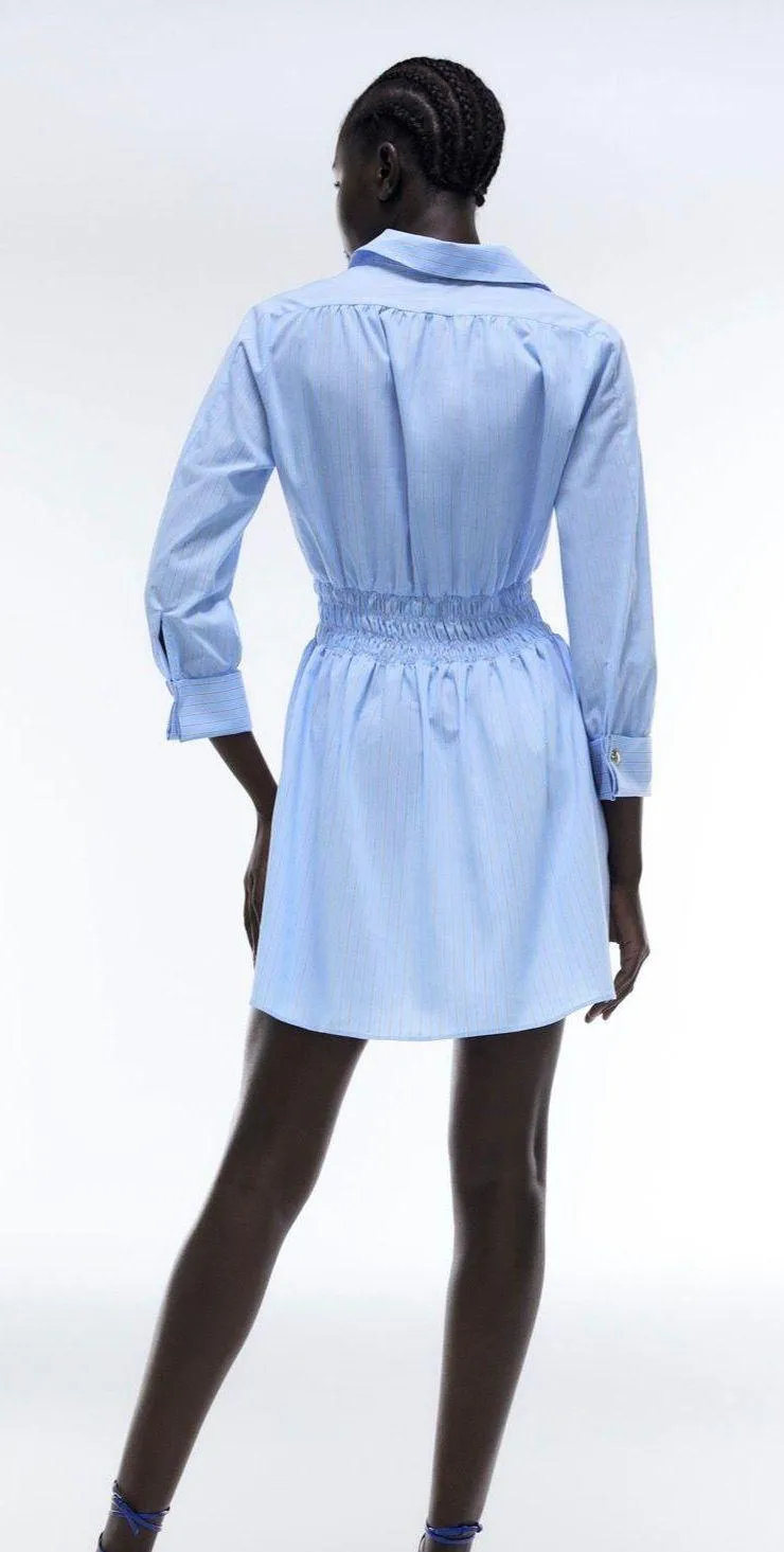 ZARA Blue Shirt Dress - Image 2