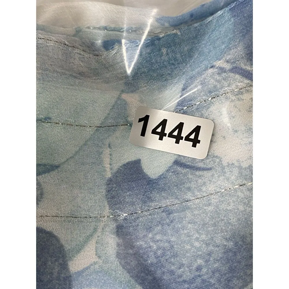 New Storia‎ Sleeveless Dress Women's Sz Large Blue Floral Maxi renaissance dress - Image 11