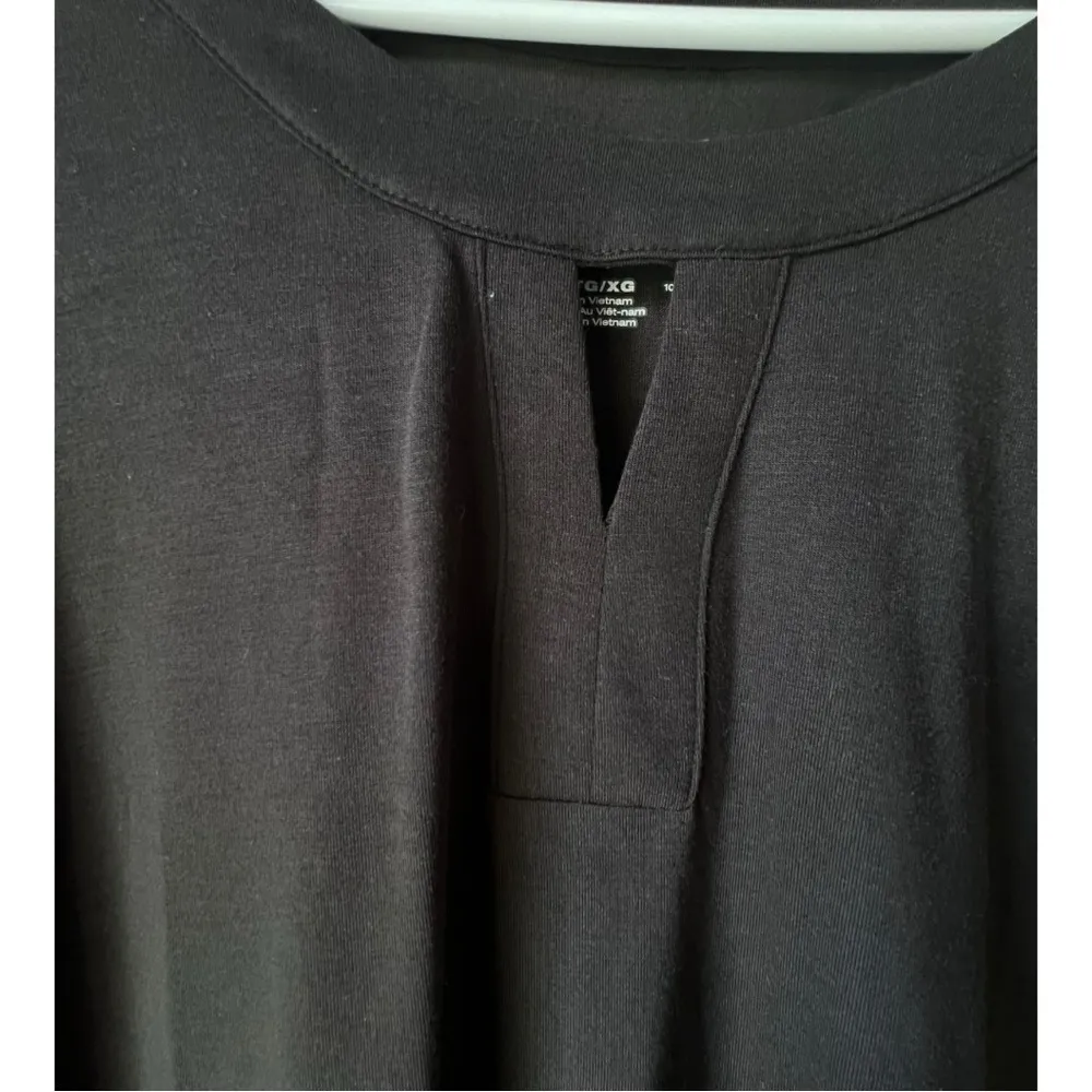 Women's Hanes Keyhole neckTunic casual  black 3/4 sleeve soft fabric size XL - Image 4