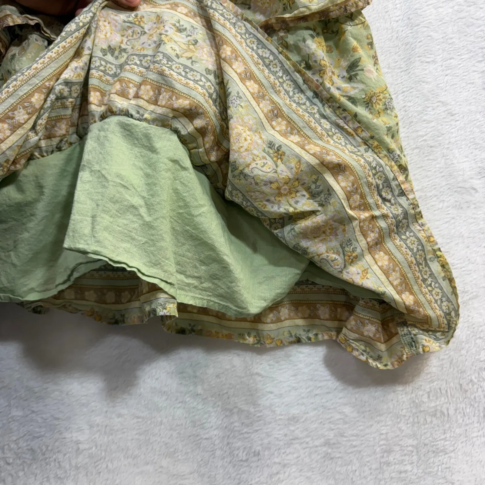 NEW American Eagle M Floral Green Tiered Sundress Cottagecore Boho Fest Summer - Image 5