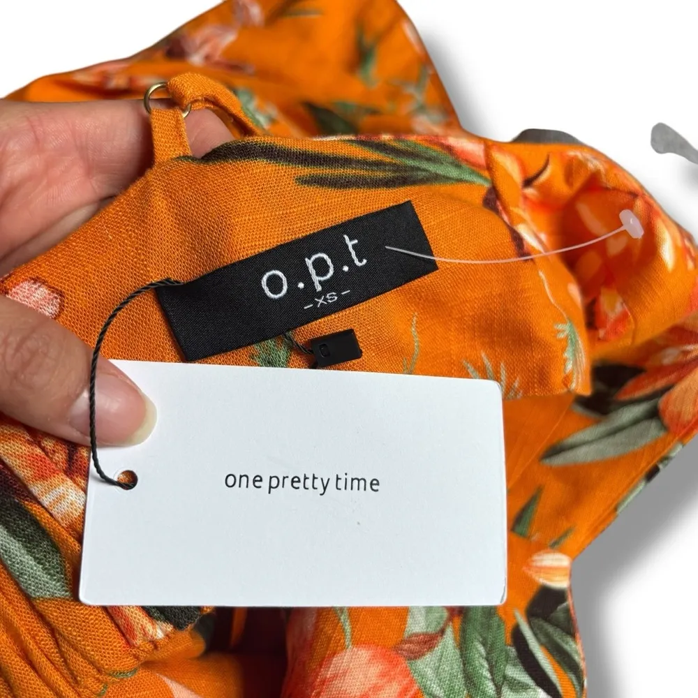 NWT O.P.T. Tuckernuck Orange Yellow Floral Midi Dress - Image 9