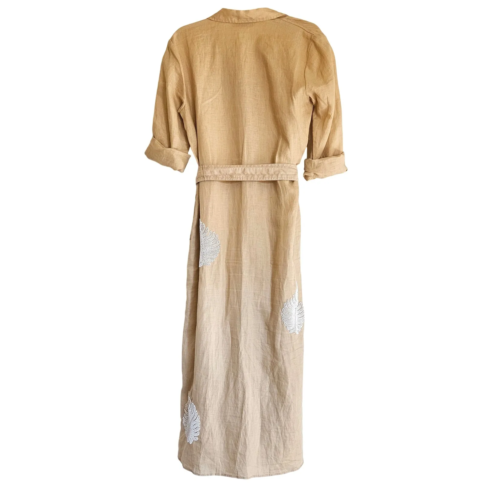 Zara Limited Edition Linen Dress With Beading‎ Size M Blogger Favorite - Image 13