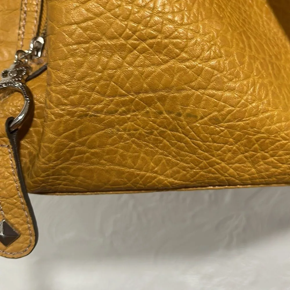 Kathy Van Zeeland Mustard Yellow Studded Shoulder Bag - Image 5