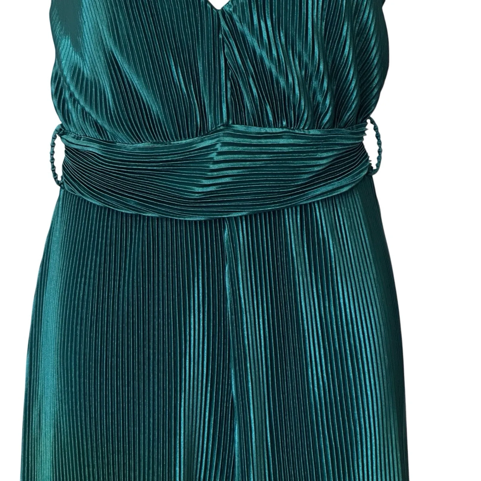 Women's Size Medium Jumper Jumpsuit Wide leg ‎ A New Day Green Tie Back Sash - Image 3