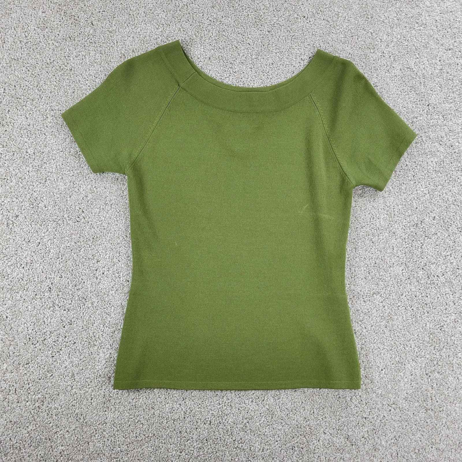 Joseph A Basic Shirt Womens S Green‎ Plain Stretch Fit Pullover Scoop Neck Layer Green - Image 4