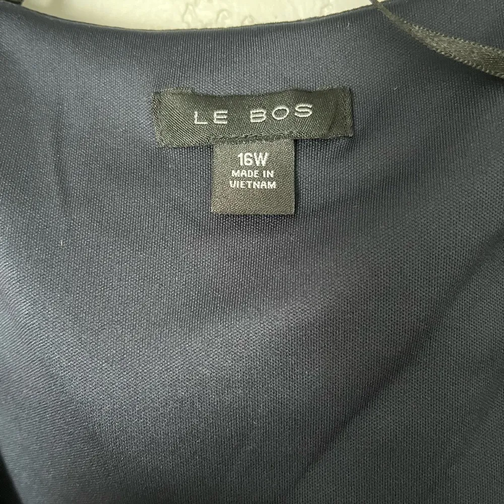 LE BOS Women’s georgette pantsuit with beaded neck style 27821 DARK NAVY 16W - Image 7