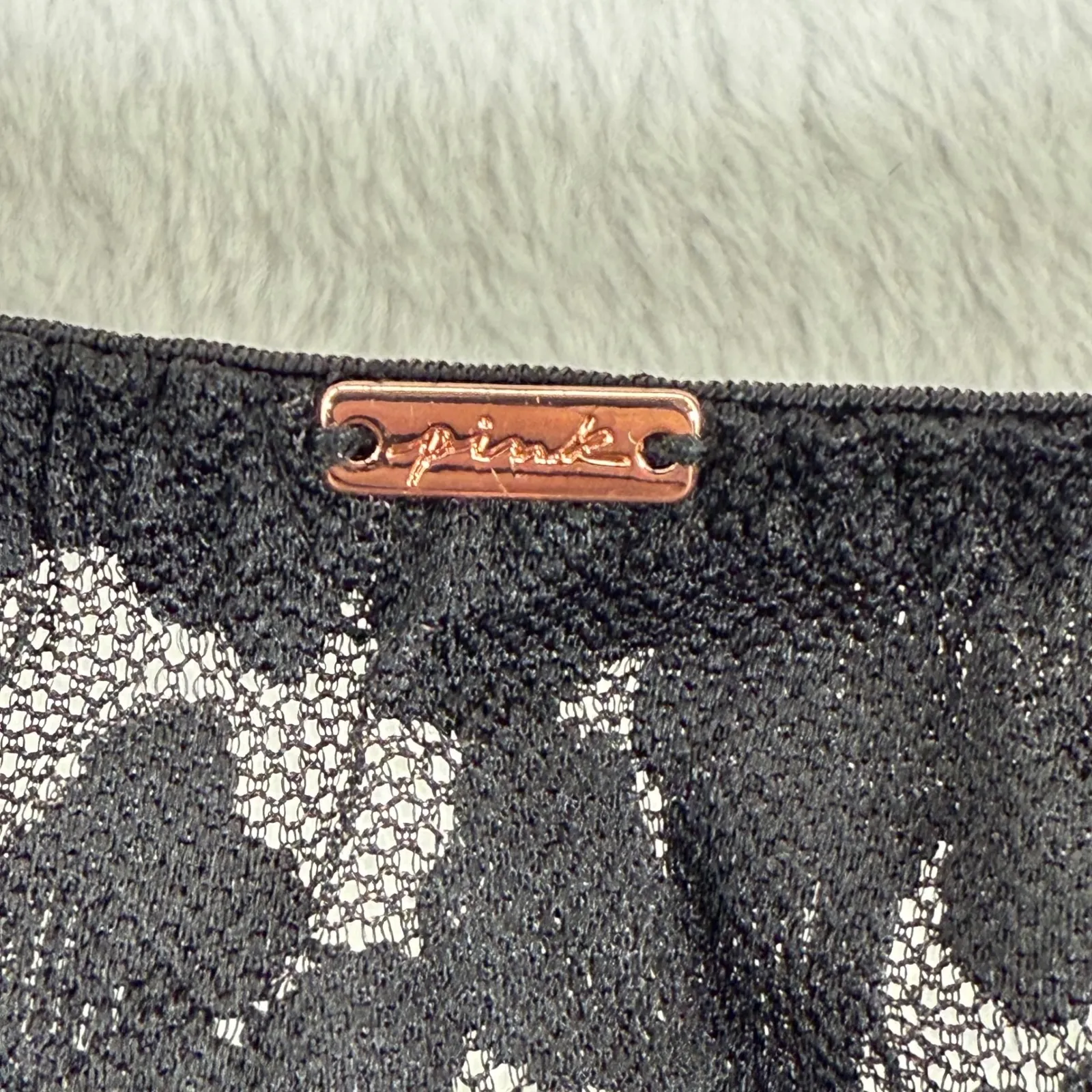 PINK Victoria's Secret Black Lace Bralette Size Medium Adjustable Strap‎ - Image 3