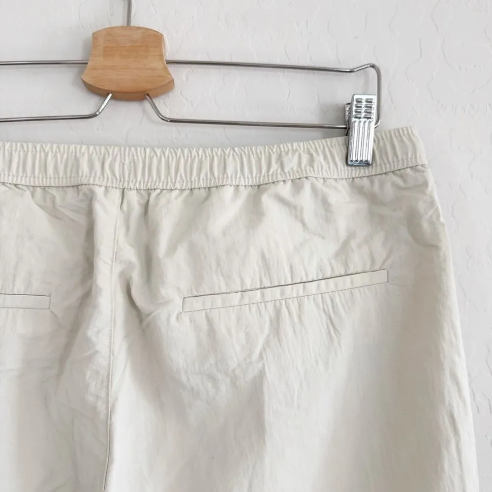 Zara Nylon Pajama Drawstring Pants ECRU Size L - Image 9