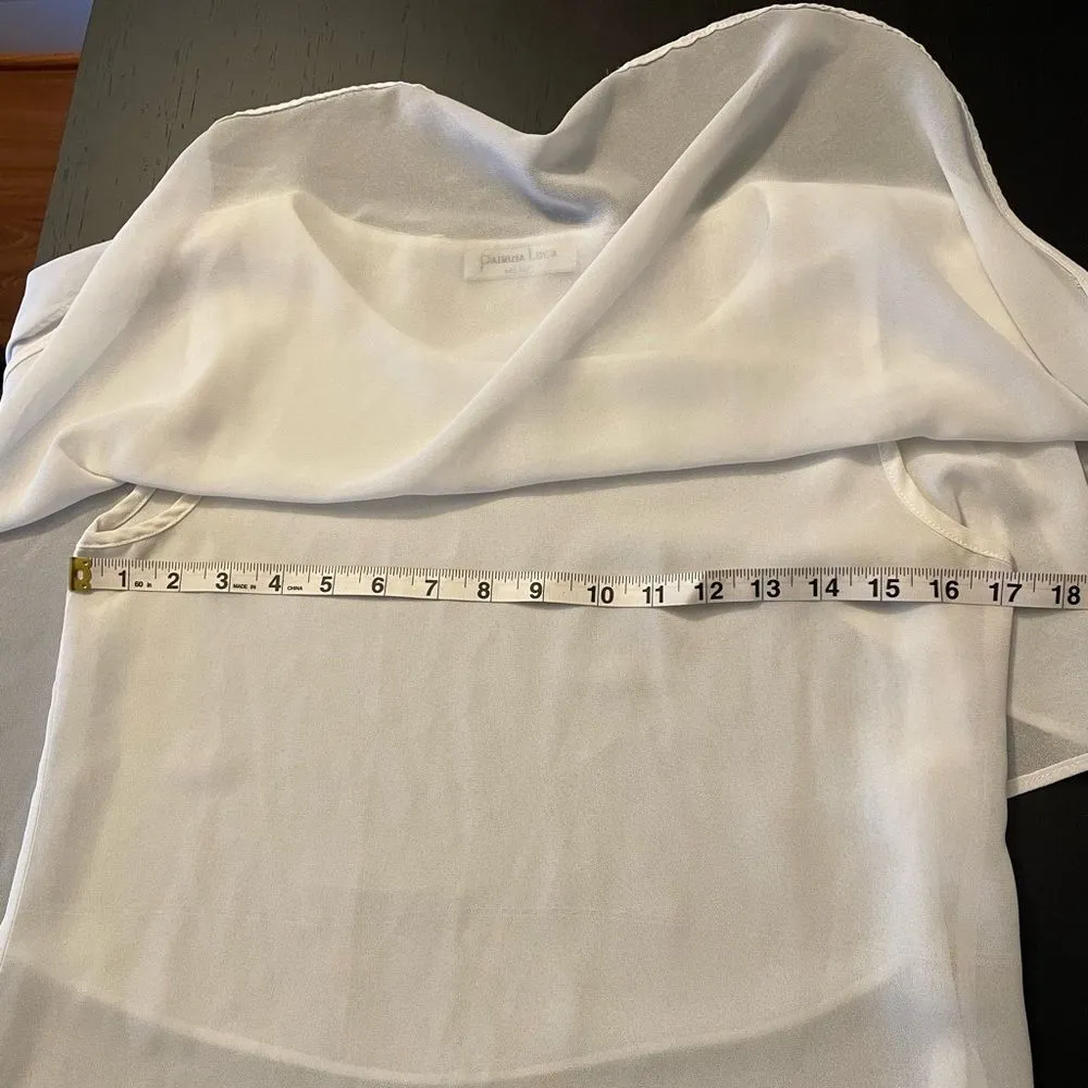 Patrizia Luca Milano Layered Flowing White Ivory Top Women’s Size XS - Image 6