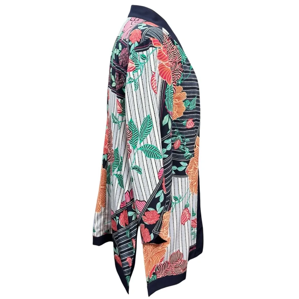 Chico's Floral Print Kimono Thin Jacket Size 2/L Multicolor - Image 3