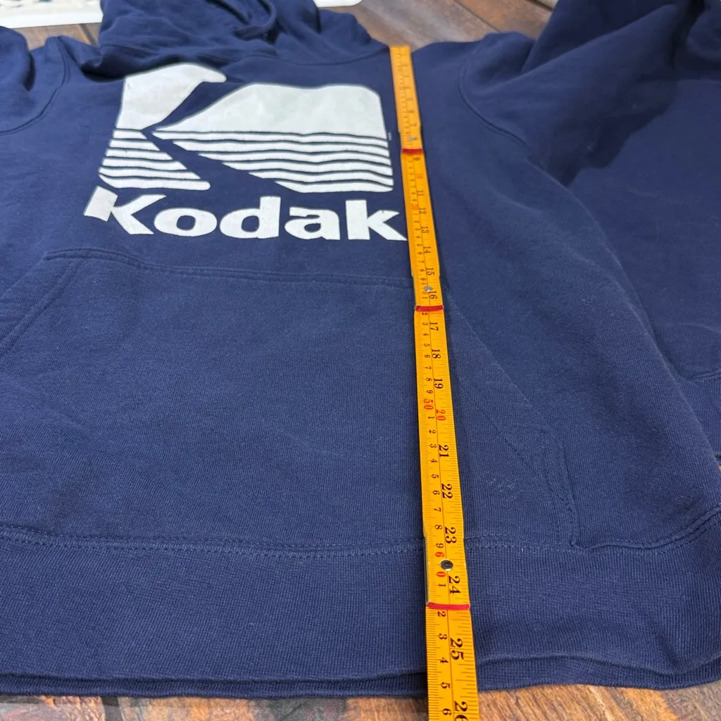 Kodak Hoodie Port & Company Pullover Retro Logo Film Photographer Sweatshirt Blue - Image 11