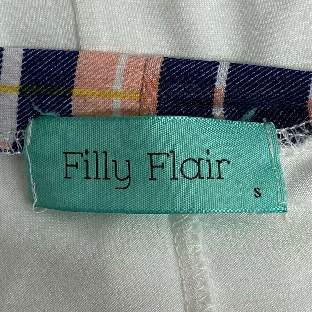 Filly Flair White Plaid Pocket High Low T-Shirt Tee Top Shirt Size Small S - Image 3