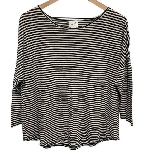 Jaclyn Smith Collection Black & White Striped Top Size XL - Image 39