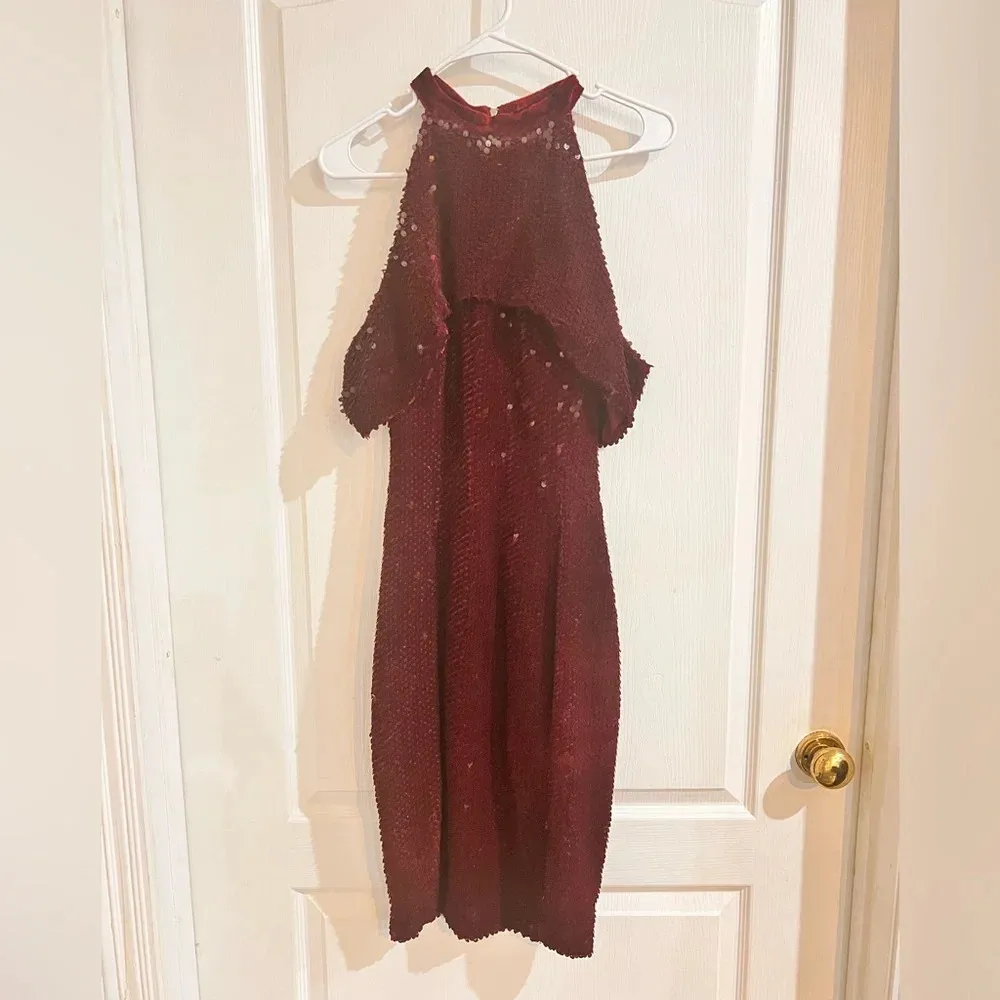 NWT Lavish Alice Purple Velvet Sequin Dress - Image 5