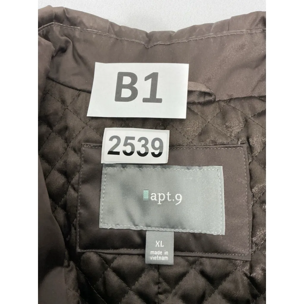 Womans Apt 9 Size XL Brown Button Up Lined Trench Coat - Image 3