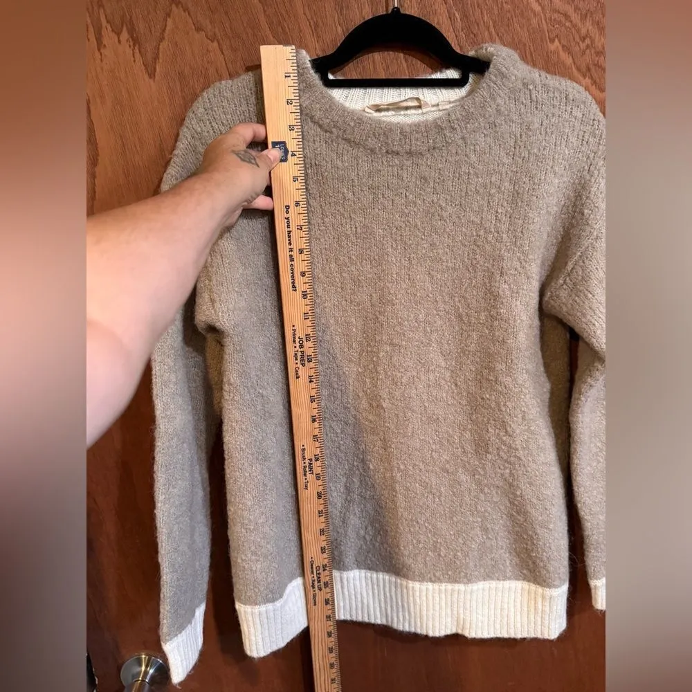 Soft Surroundings Wool/Alpaca Blend Tan/White Sweater Size M/L‎ - Image 8