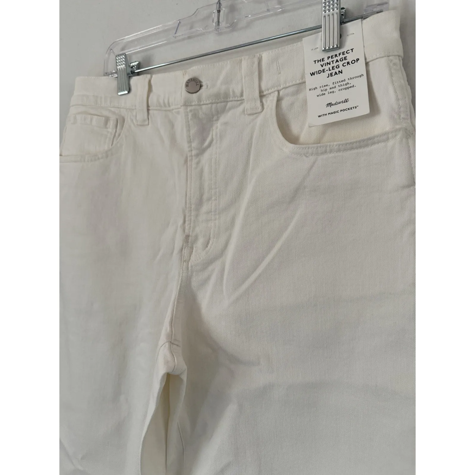 NWD Madewell Tile White The Perfect Vintage Wide Leg Crop Jeans Size 30 - Image 6