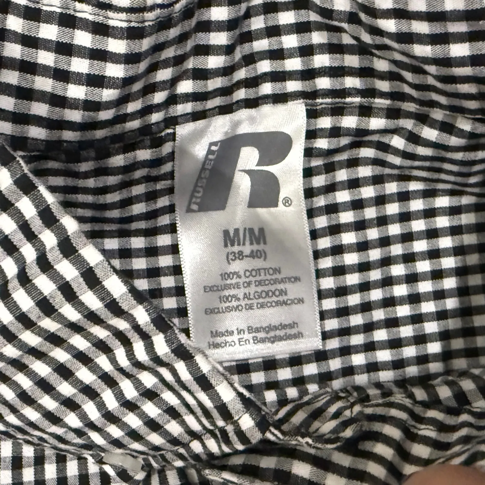 Russell Womens Gingham Button Down Long Sleeve Shirt Purdue Boilermakers M - Image 3