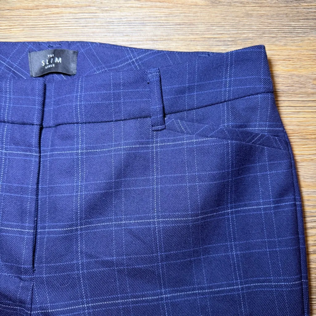 NWOT White House Black Market Blue Plaid Pants The Slim Ankle Size 2 - Image 5