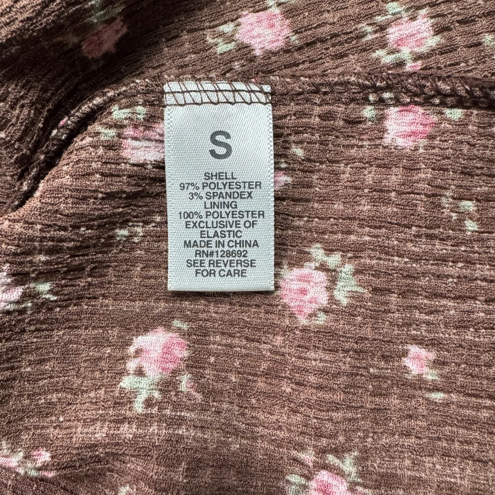 NEW Madden Girl Brown Pink Floral Fit and Flare Dress Juniors Small Cottagecore - Image 6