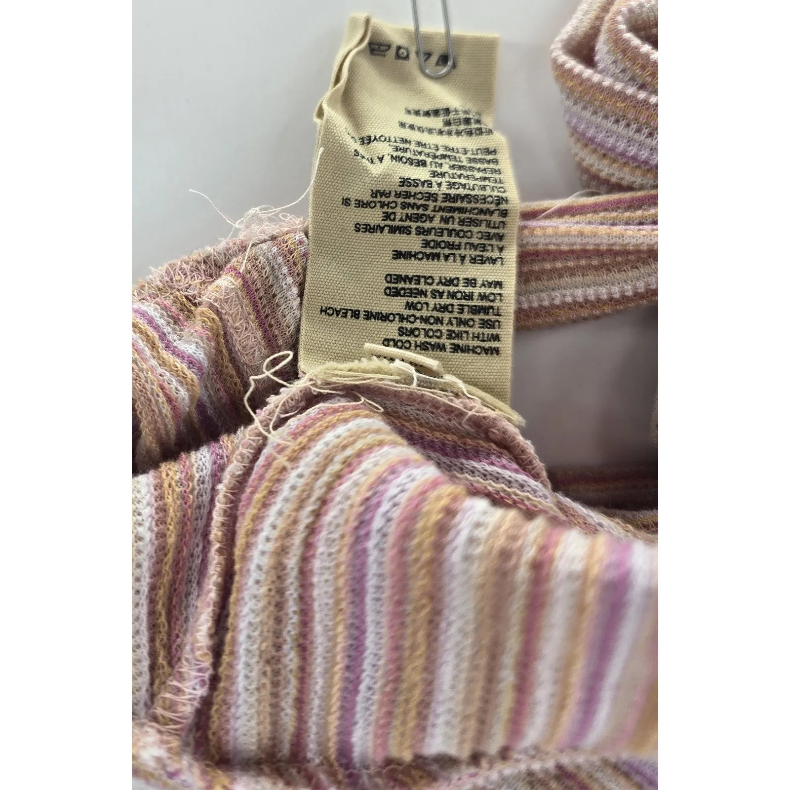 Free People Women's Autumn Nights Stripe Blouson Wrap Top Orchid Rain‎ Small - Image 6