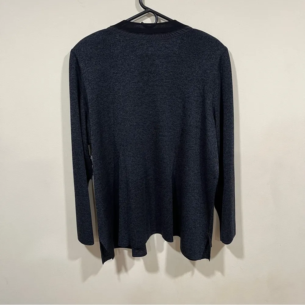 NWT Exclusively Misook Button Cardigan Jacket Acrylic Knit Heather Black Gray 2X - Image 8