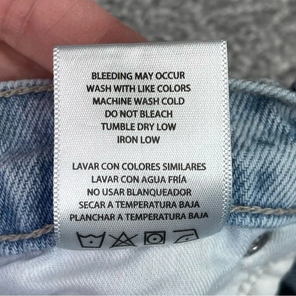 Altar’d State Jeans Women’s 26 Blue Straight High Rise Light Wash Cotton Ripped - Image 9