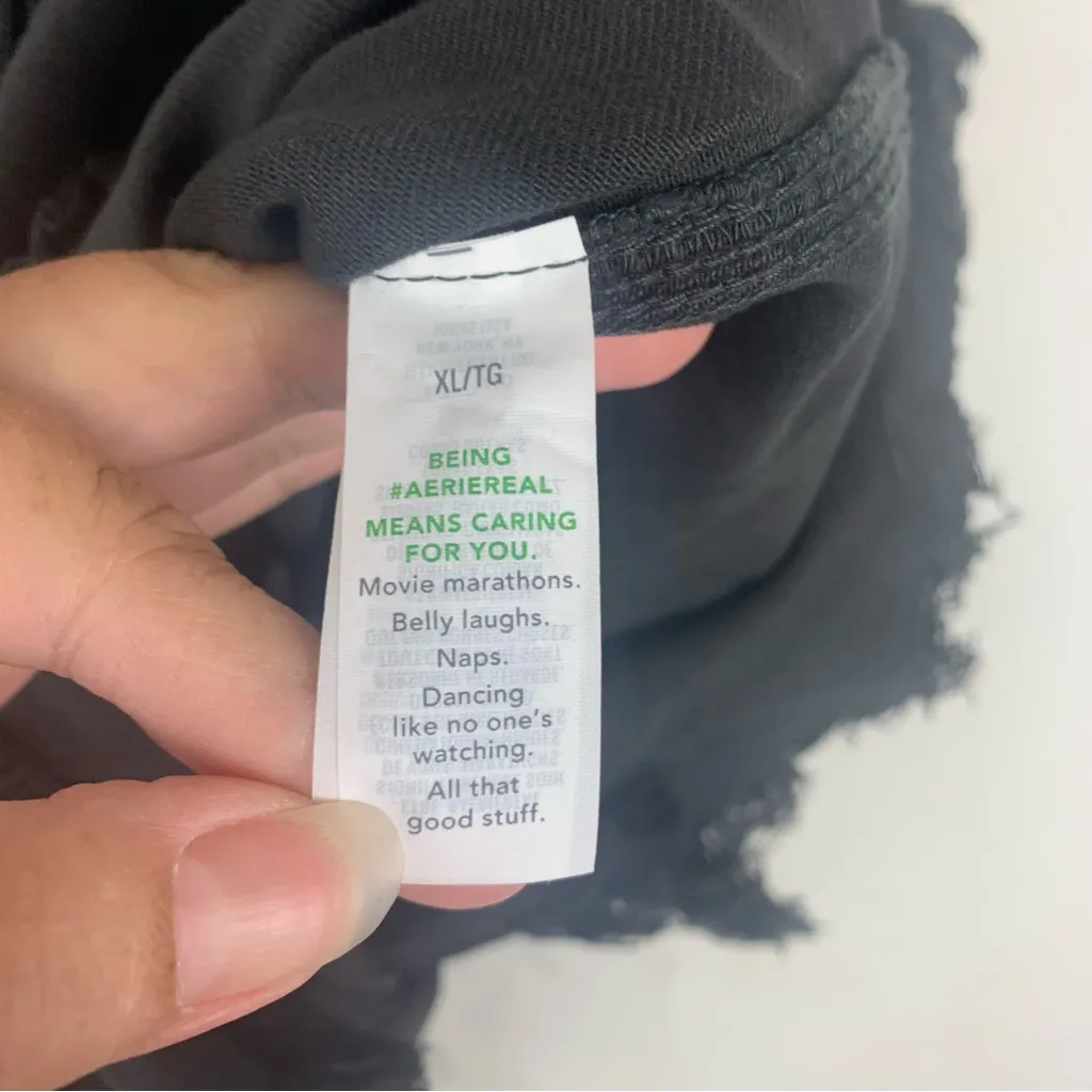 Aerie women's size XL Dark Gray shortalls fray new shorts overalls - Image 8