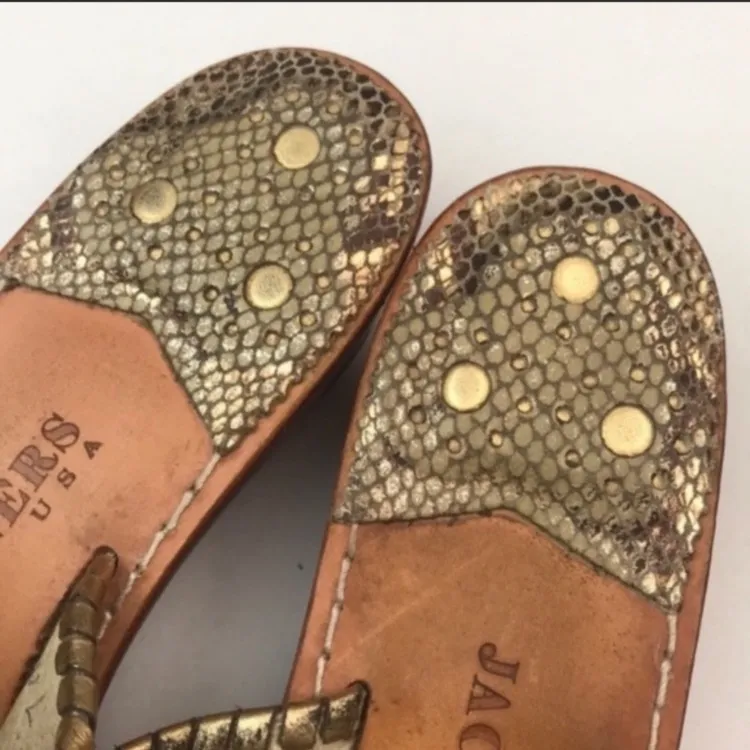 Jack Rogers Size 7 Leather‎ Wooden Wedge Sandal - Image 4