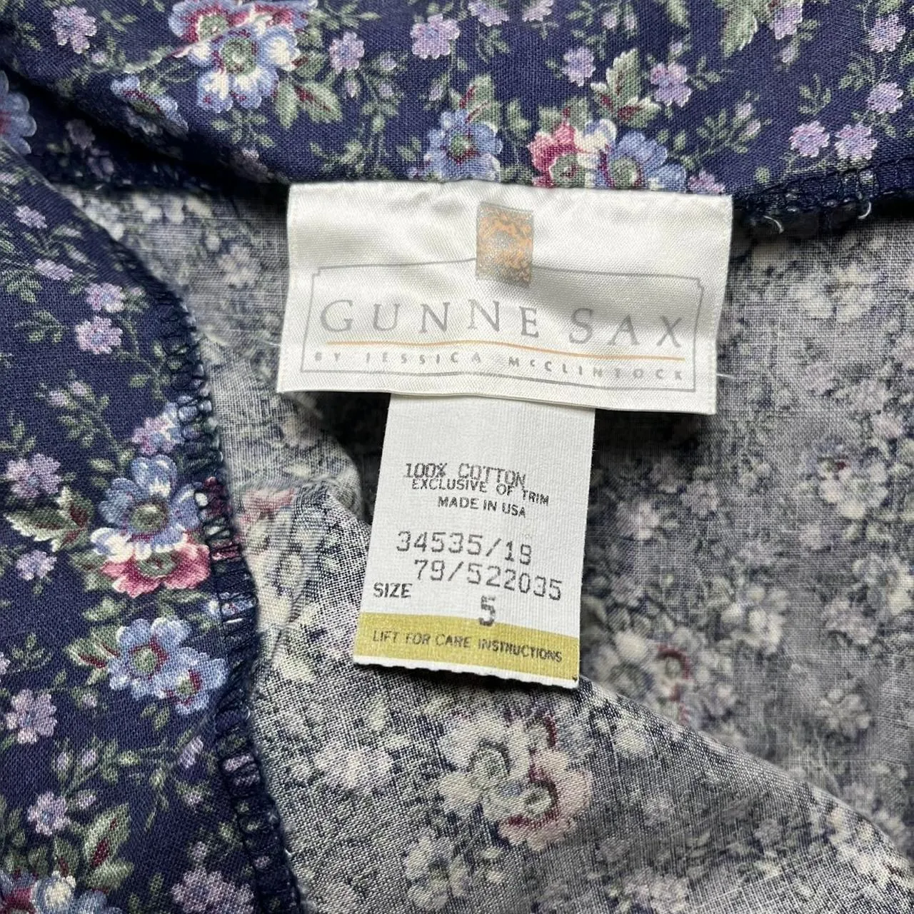 Vtg 70s Jessica’s Gunnies Gunne Sax Skirt Blue Coquette Floral Midi Size 5 - Image 3