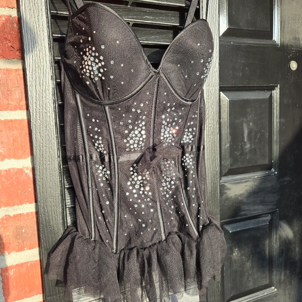 NEW VS Sexy Little Things Black Pink Corset 36C - Image 2