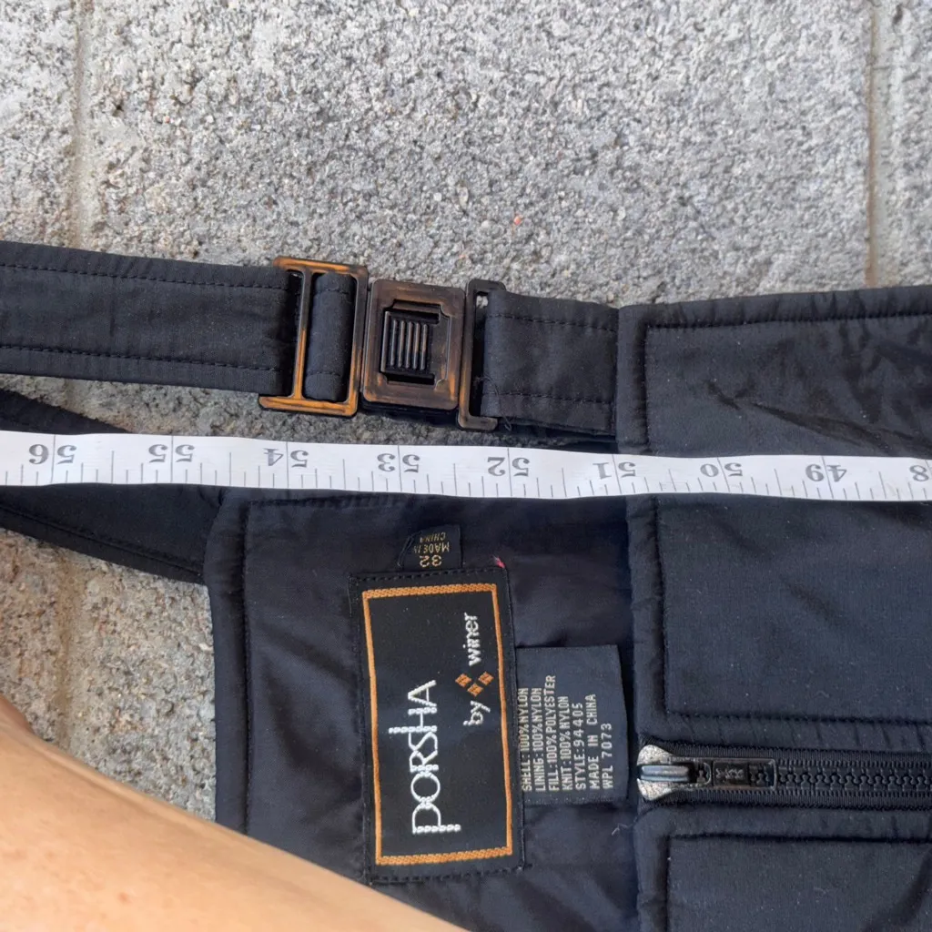 Vintage Porsha by Winer Black Quilted Overalls Size Medium - Image 8