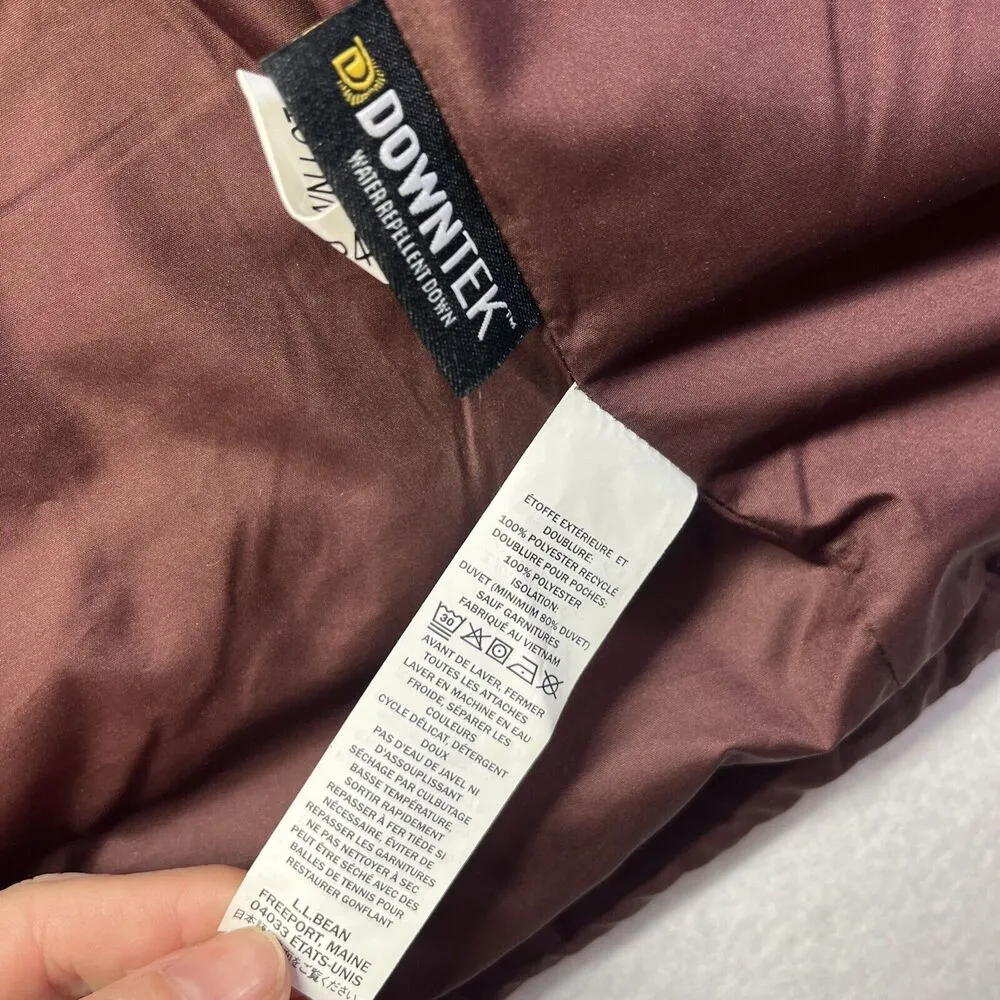 LL Bean Jacket Womans XL 650 Full Zip Water Repellent Downtek Puffer Bomber Coat - Image 5