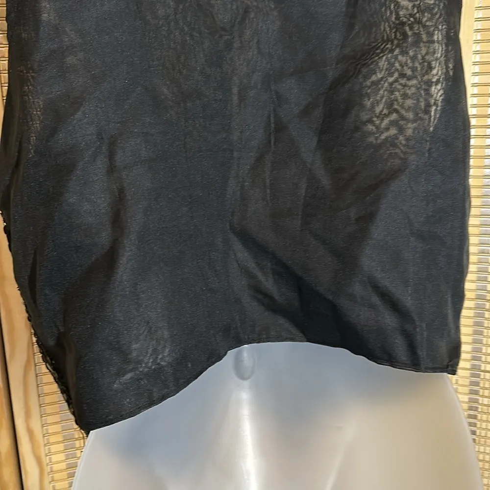 Vintage Cee Cee 1990s Y2K Black Sequin Sparkle Silk Cropped Vest Small - Image 14