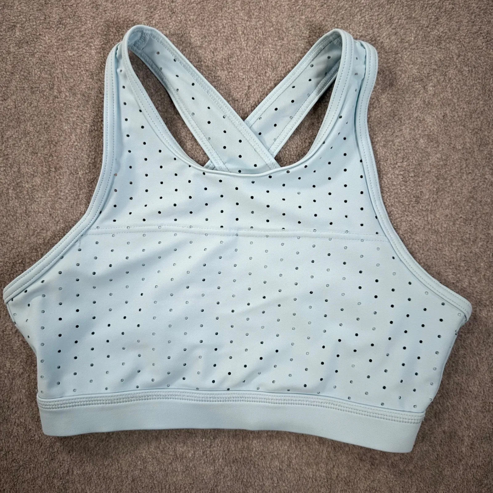 Buff Bunny Collection Cutout Crossover Back Sports Bra Women's X-Small Blue Gym - Image 1