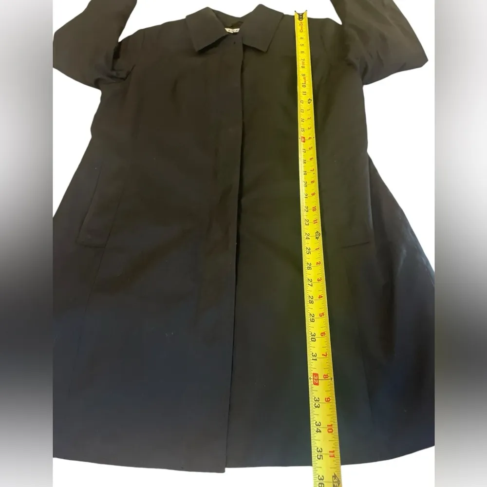 Cintas Vintage Insulated Trench Coat Women Size 12 Black Full Zip Button Down - Image 14